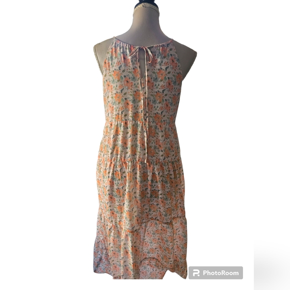 Yours Truley | Spring Maxi Dress | Size 10| POCKETS | Orange and green flowers| - Picture 4 of 6